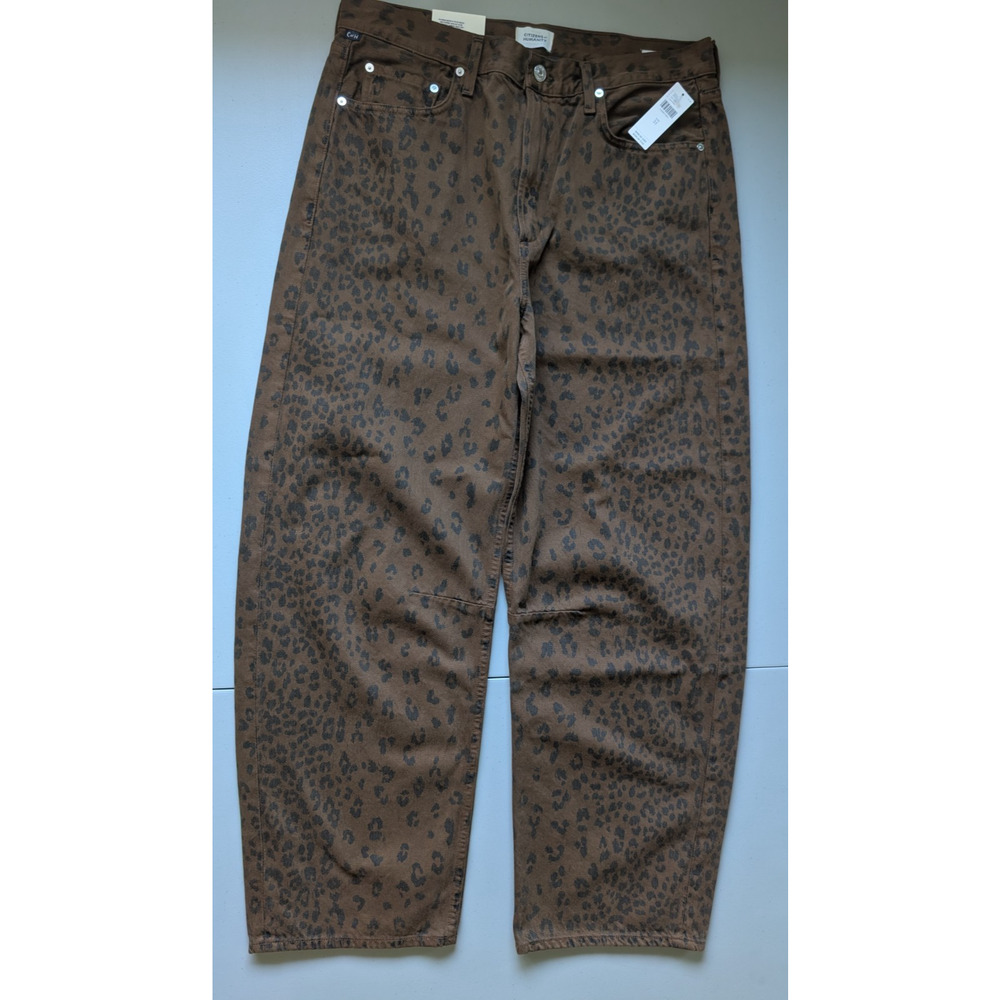 NWT Citizens of Humanity Miro Long Relaxed Jean Waist 34 Sepia Cheetah #7A617 - Picture 2 of 13
